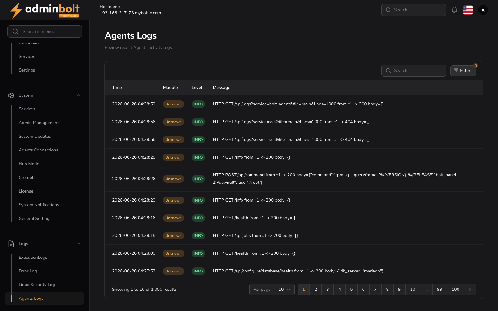 Agents Logs