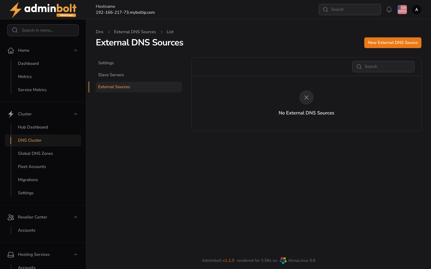 DNS Cluster - External Sources