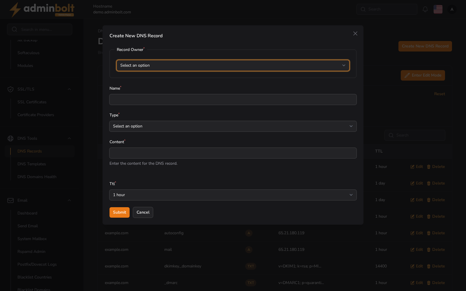 Create DNS Record