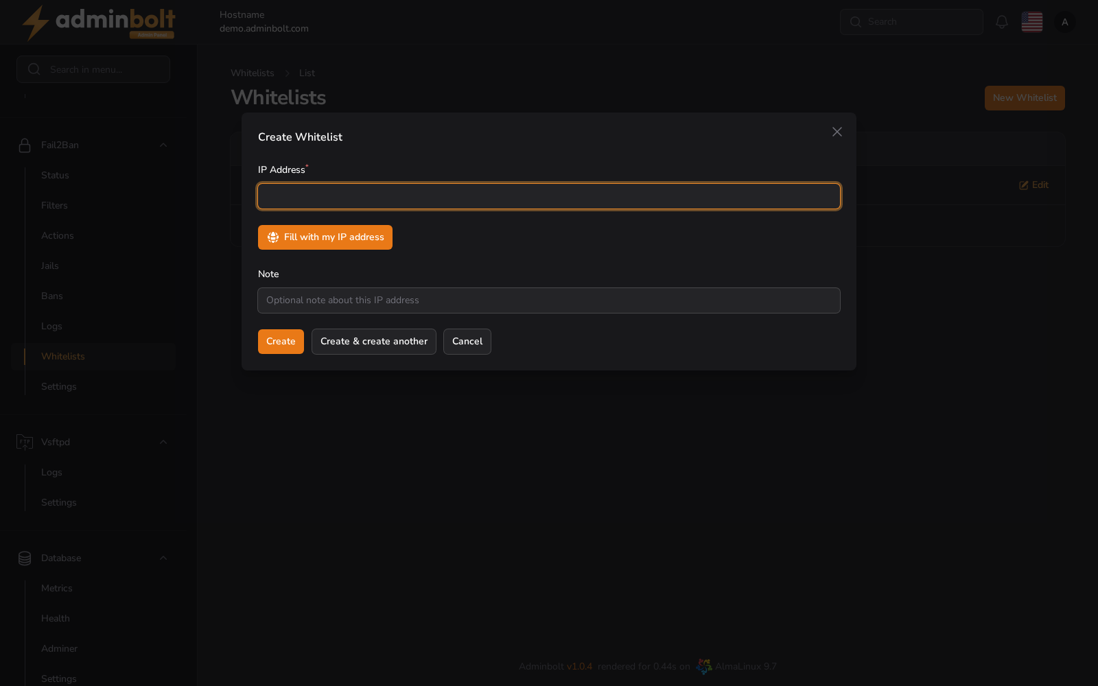 Create Whitelist IP