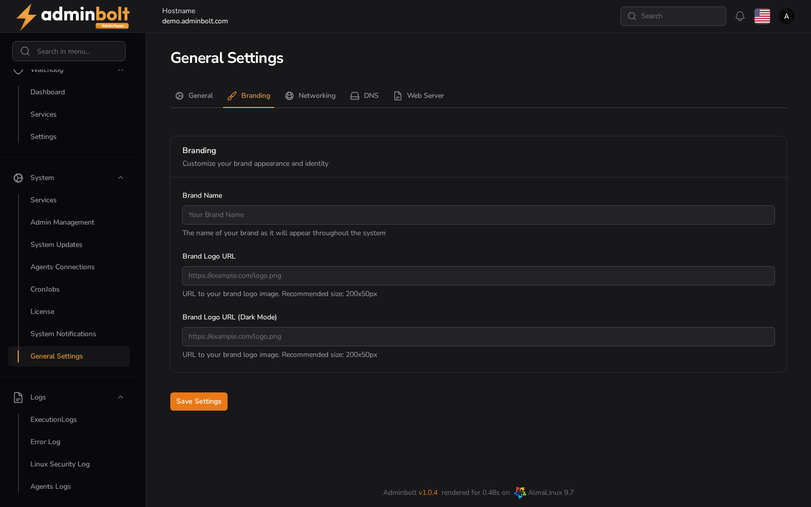 Branding Tab
