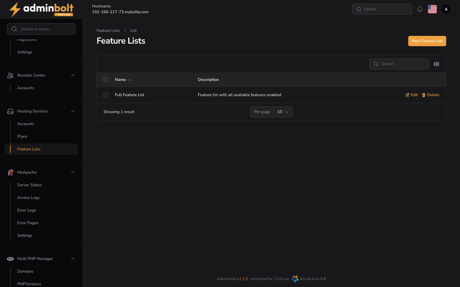 Feature Lists