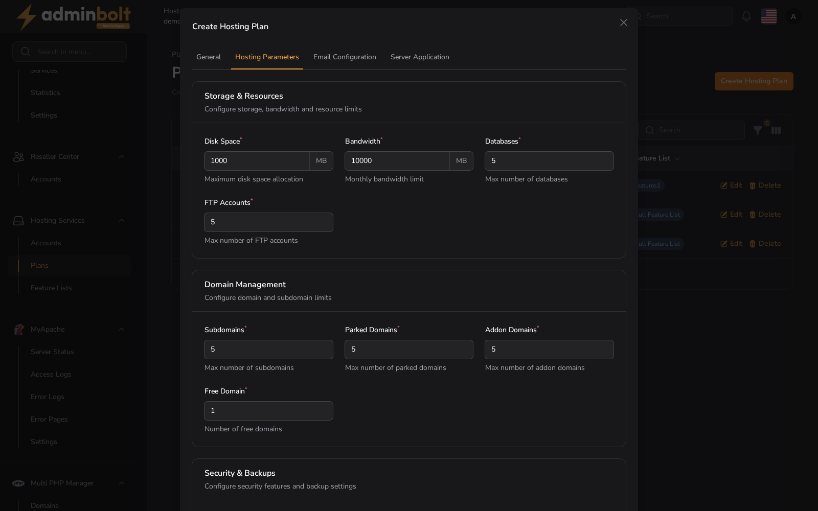 Hosting Parameters