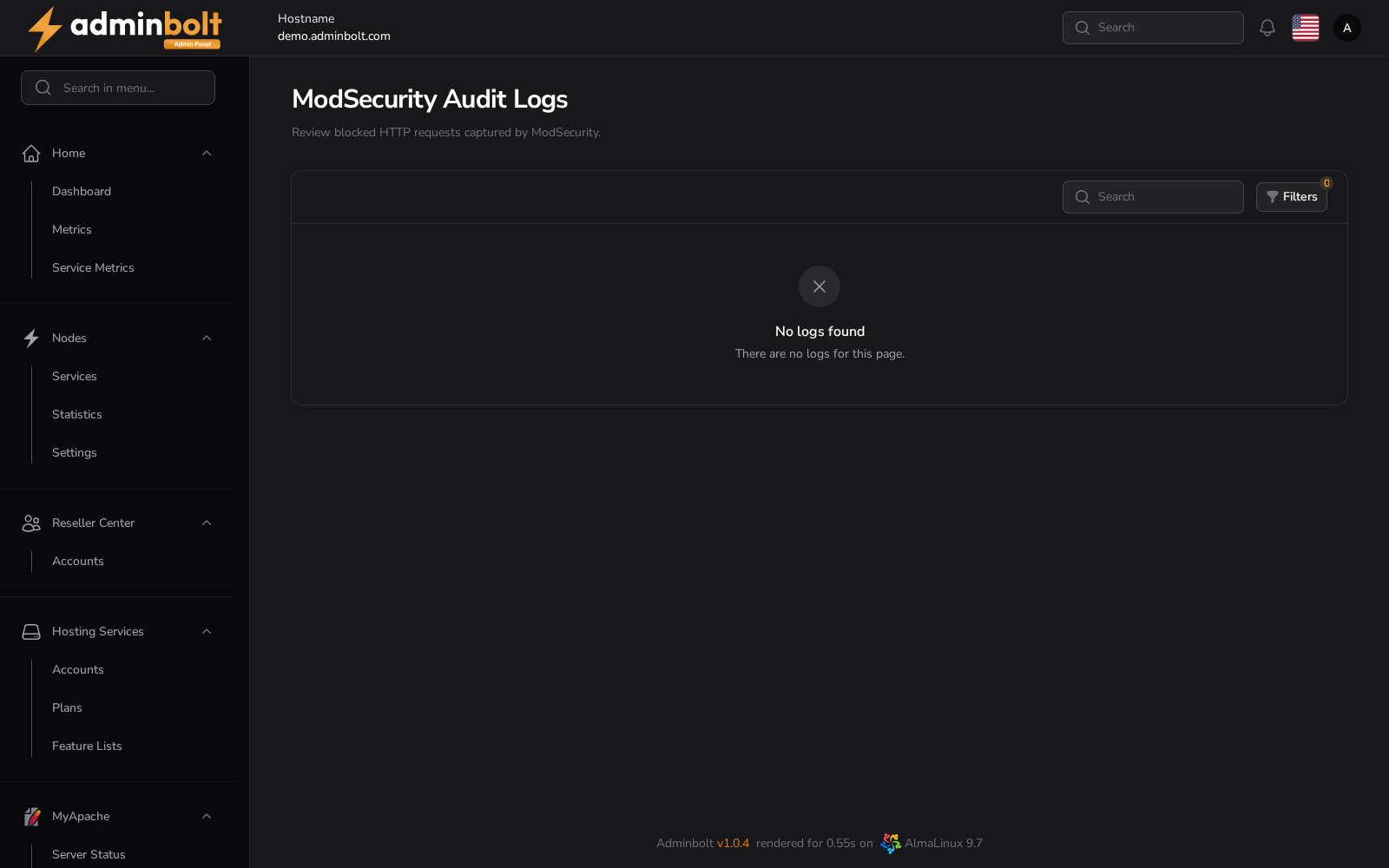 MyApache ModSecurity Audit Logs