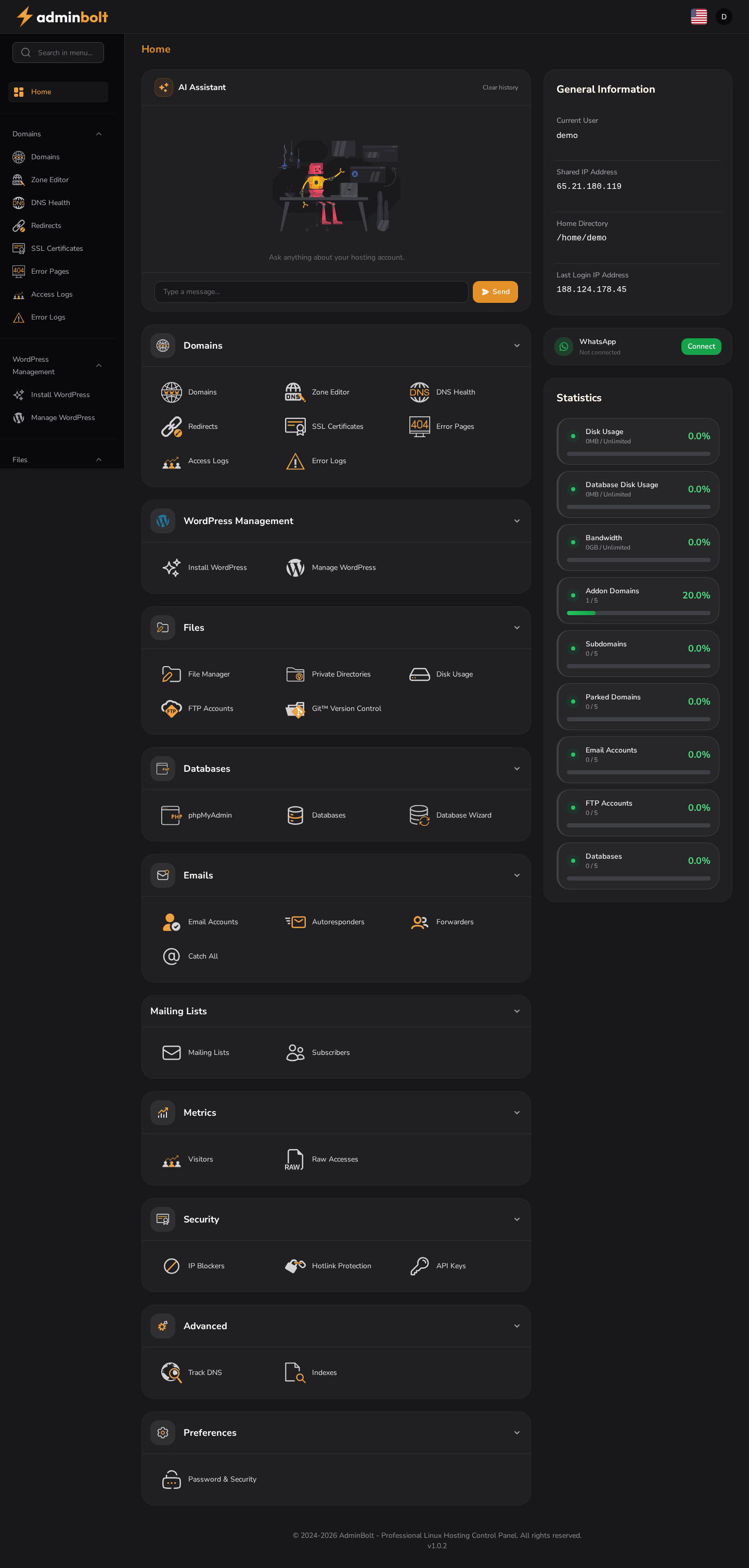 Customer Dashboard Main View