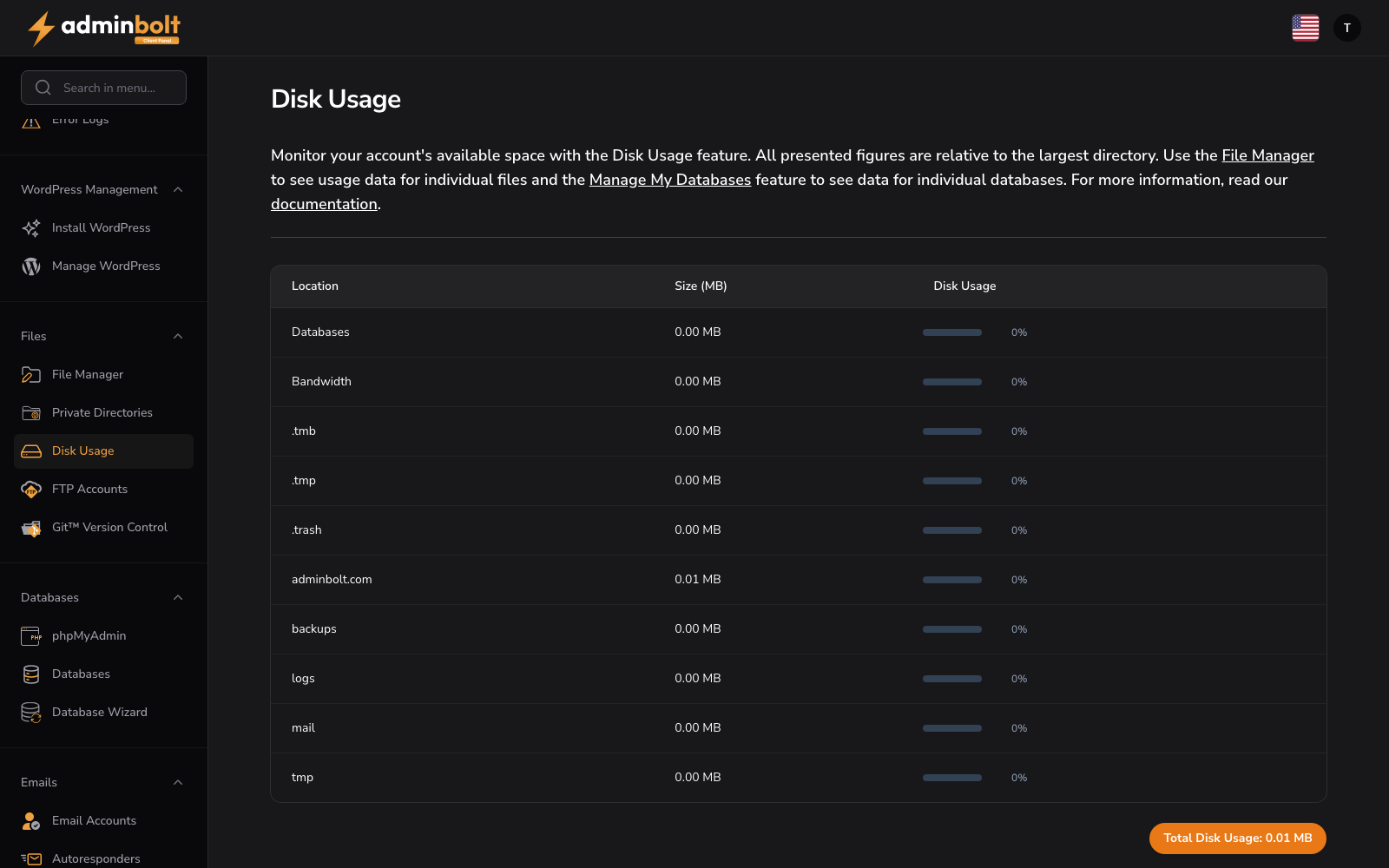 Disk Usage