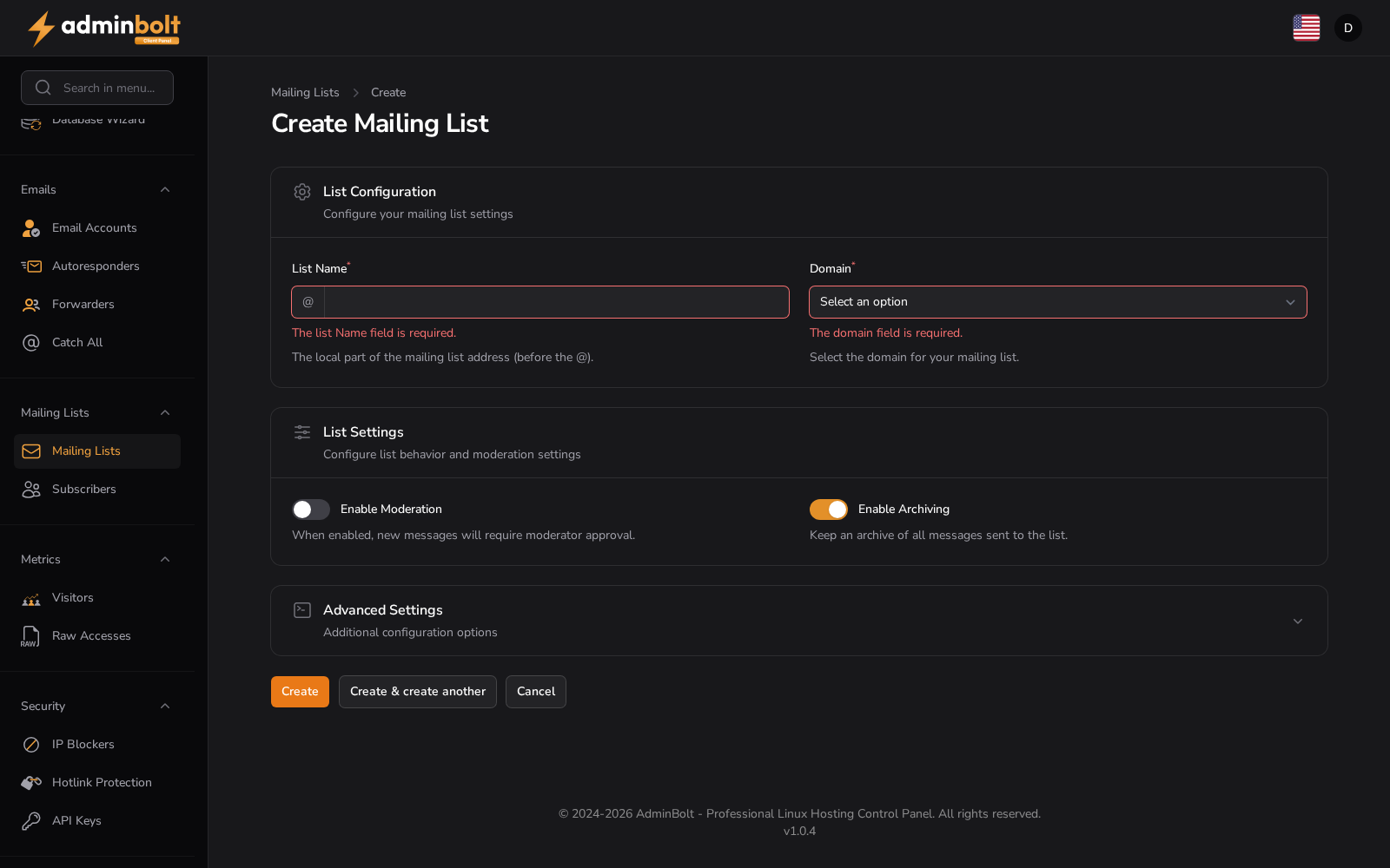 Create Mailing List