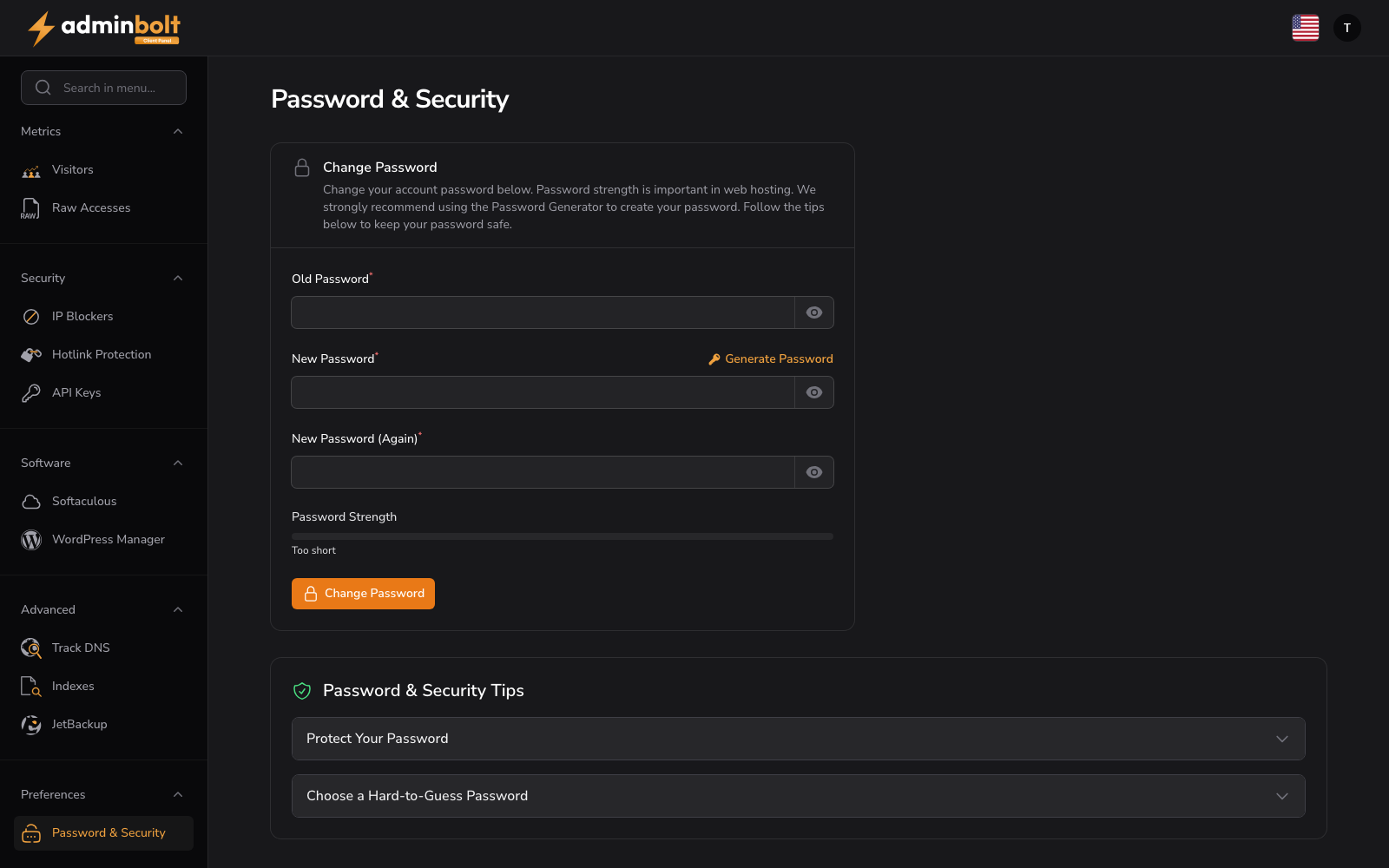 Password & Security