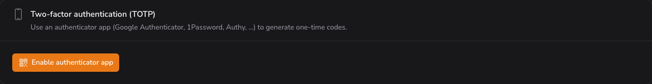 Two-factor authentication and passkeys on the client account