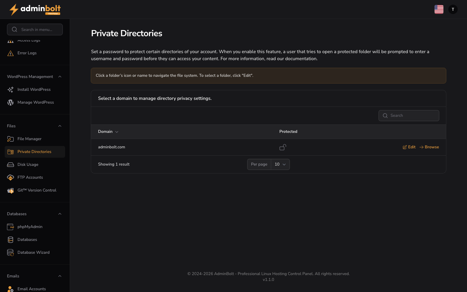 Private Directories