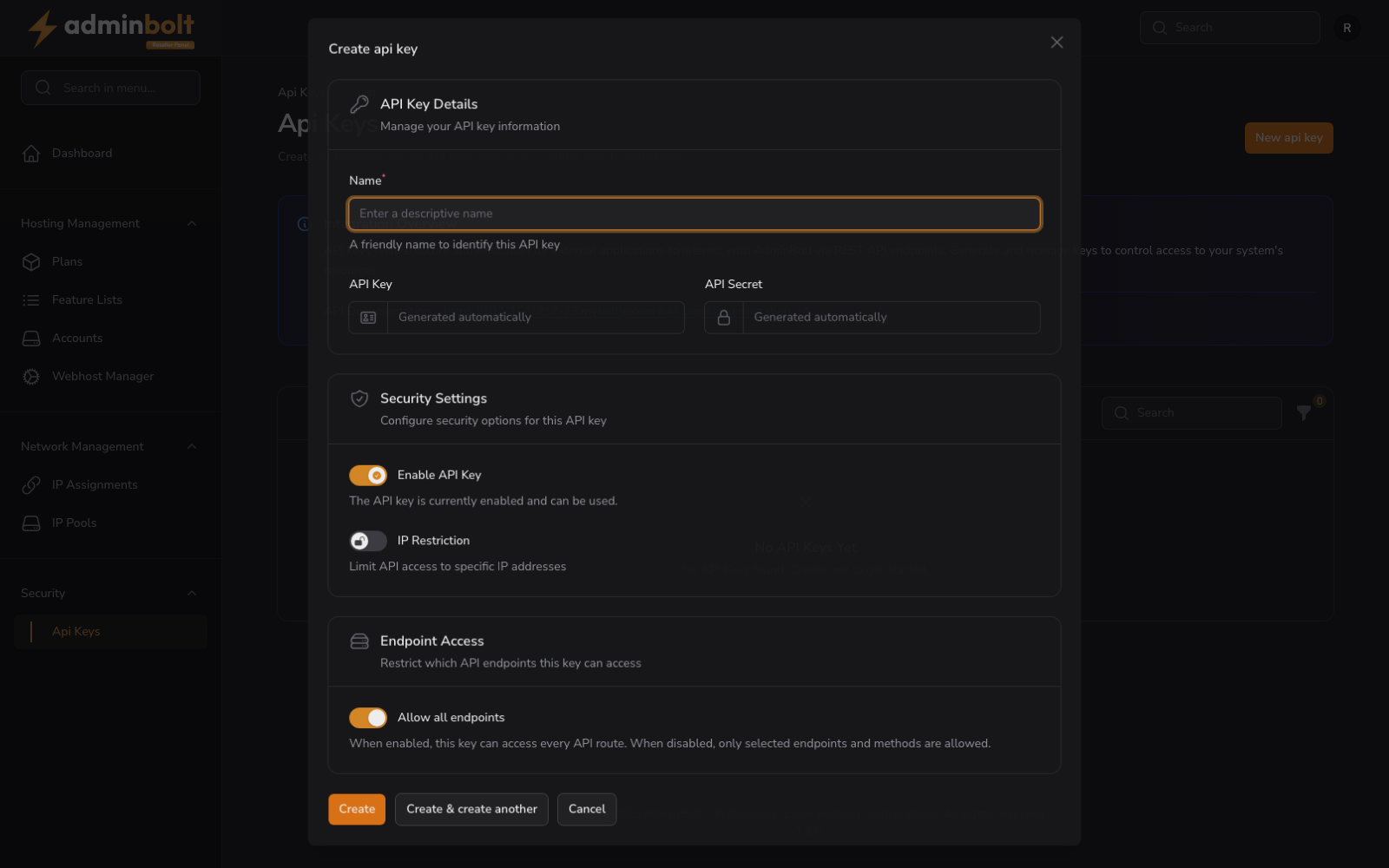 Reseller Api Keys