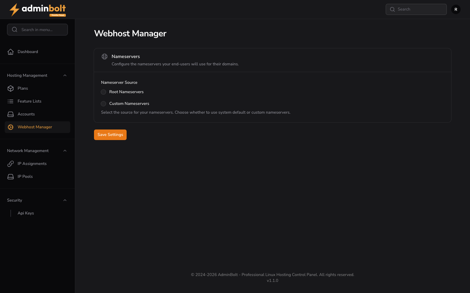 Webhost Manager