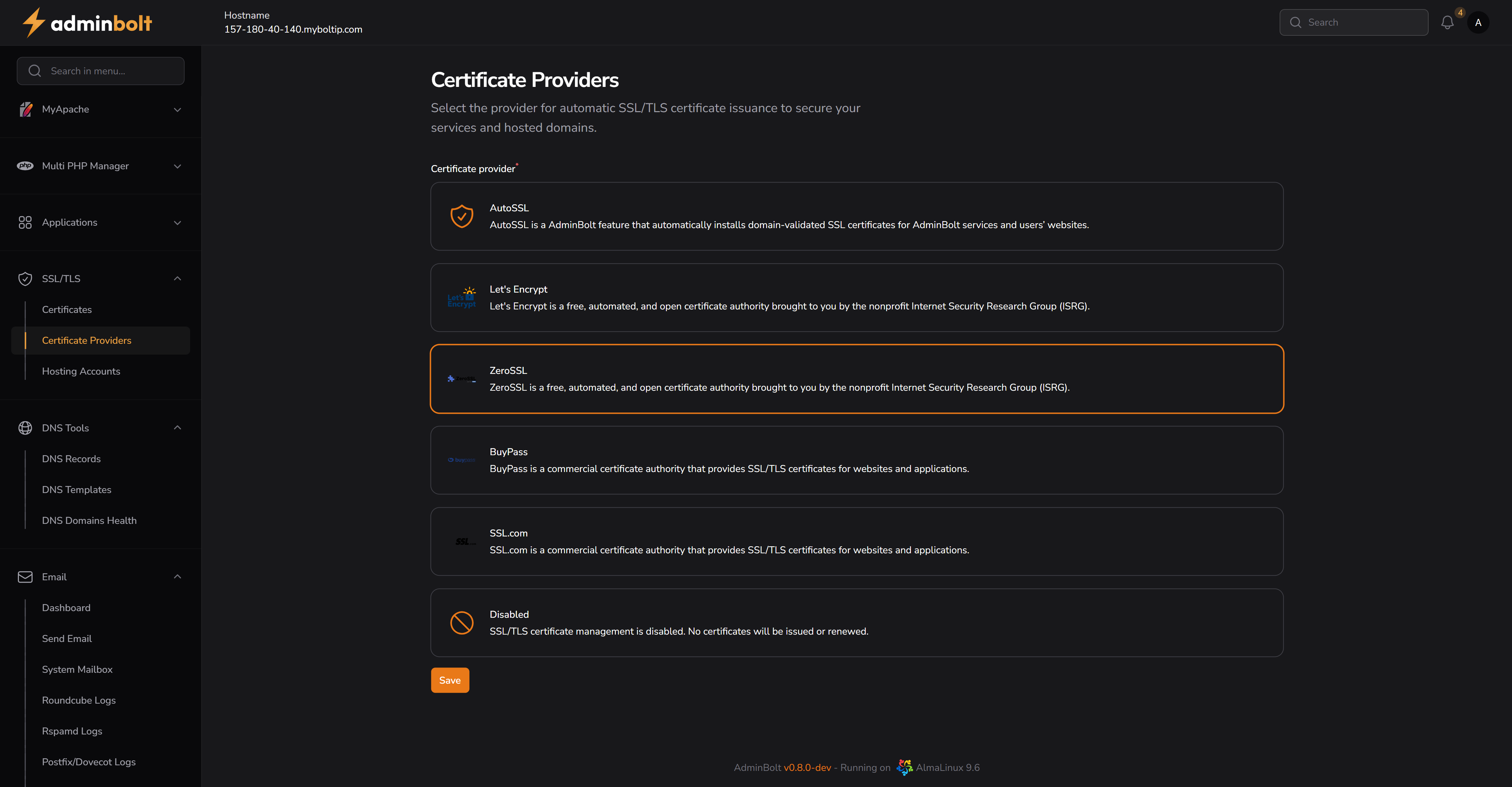Certificate Providers