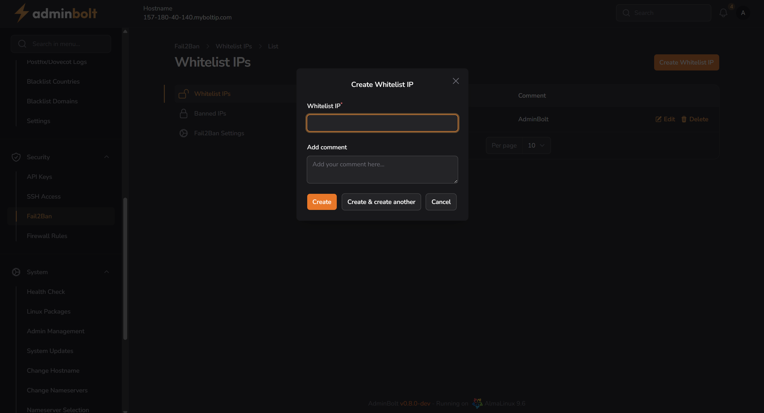 Create Whitelist IP