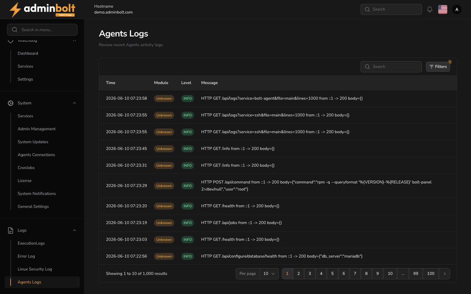 Agents Logs