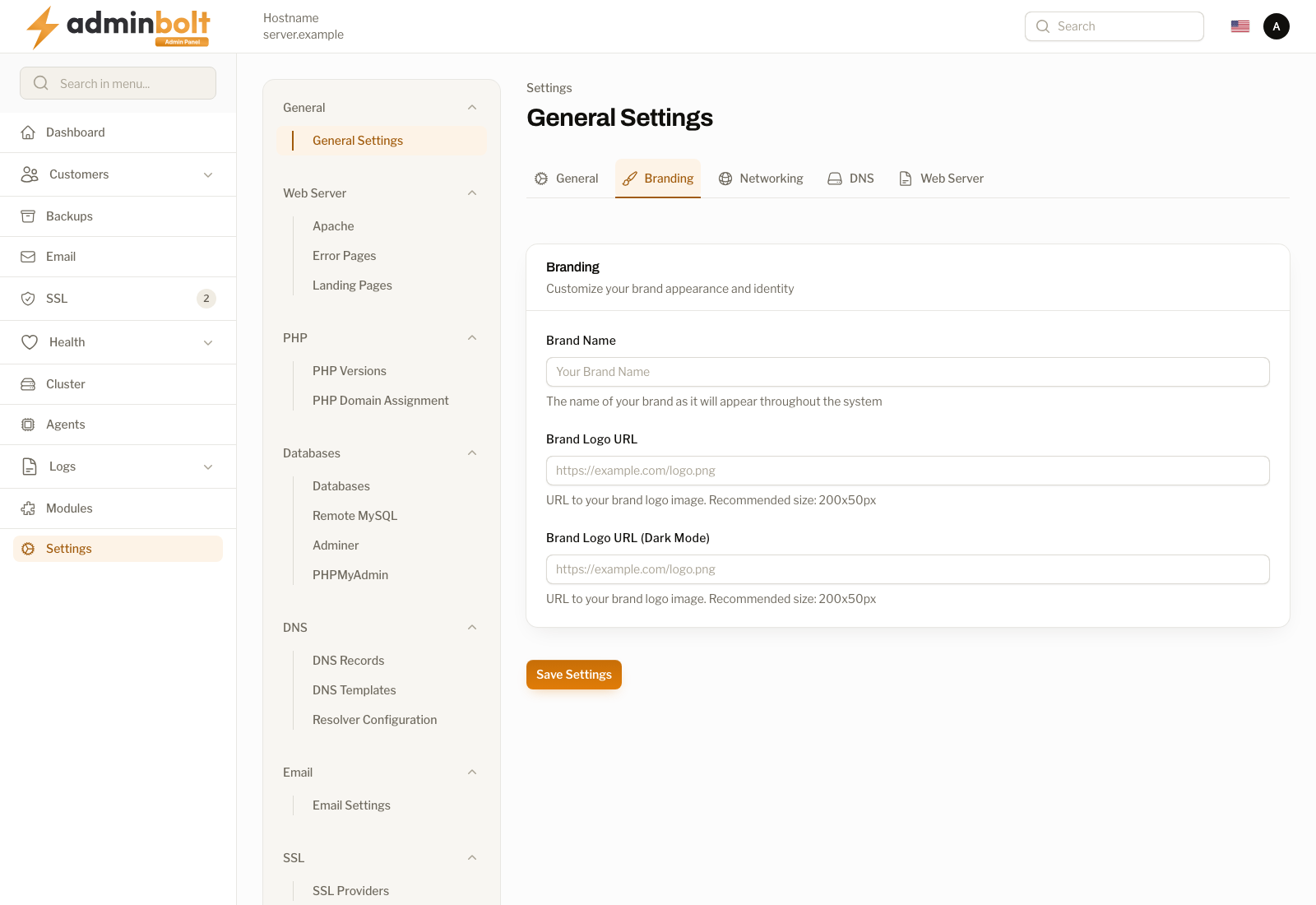 Branding Tab