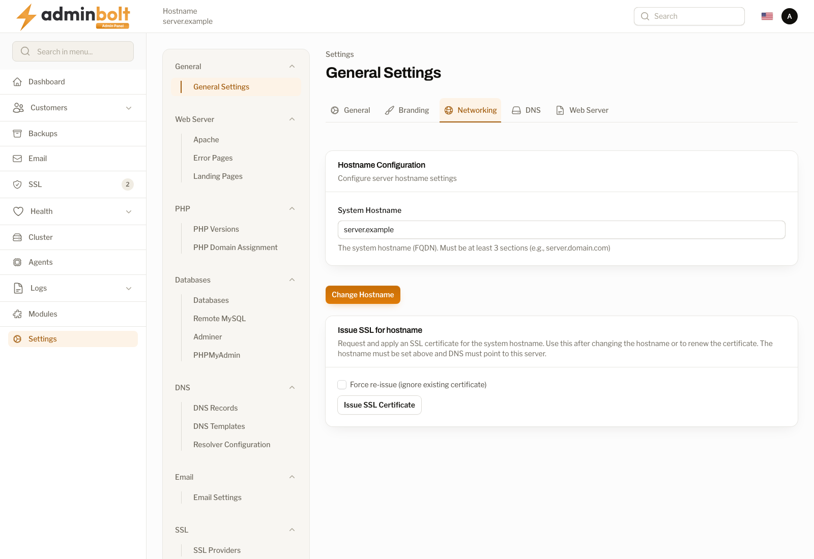 Networking Tab