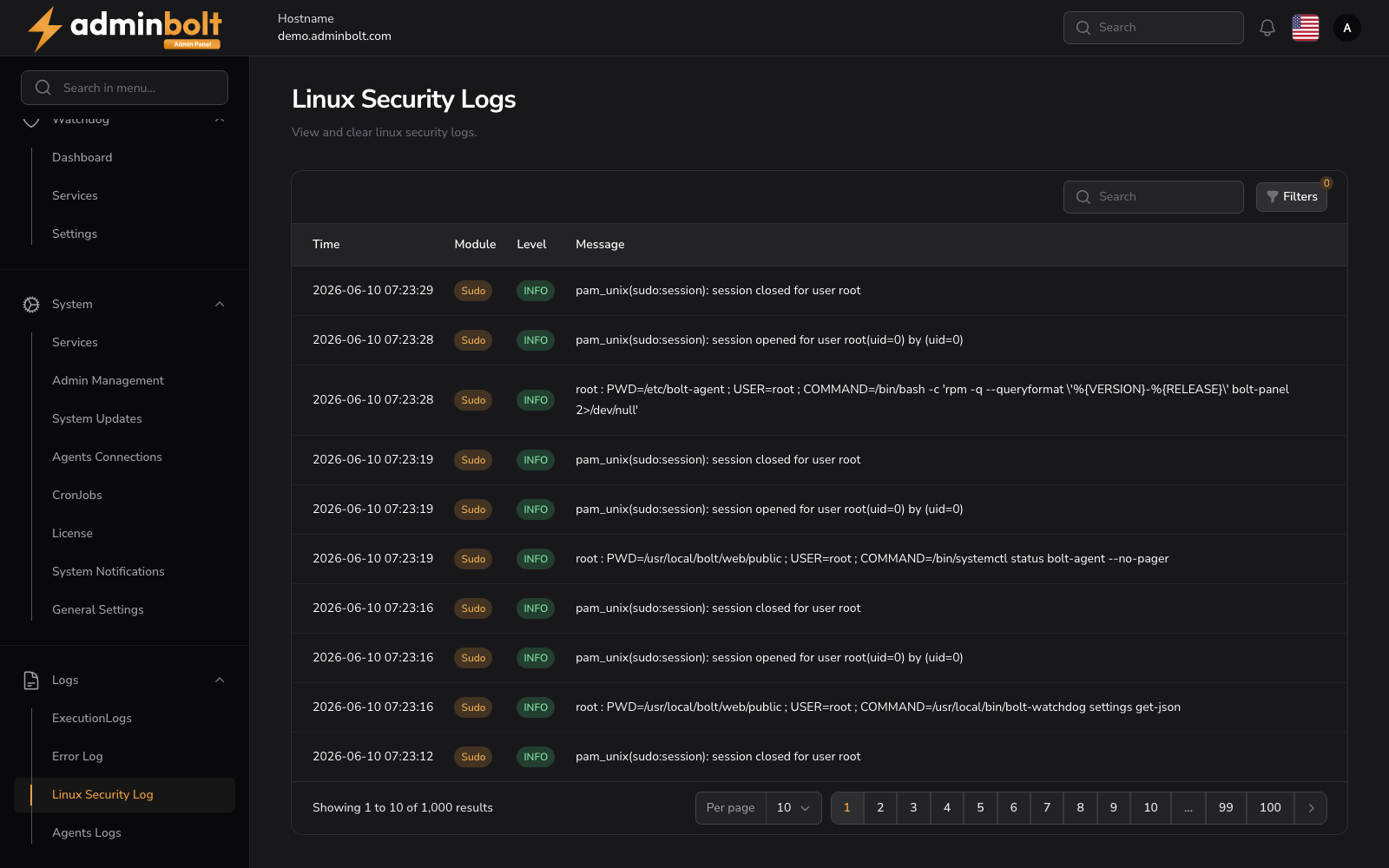 Linux Security Log