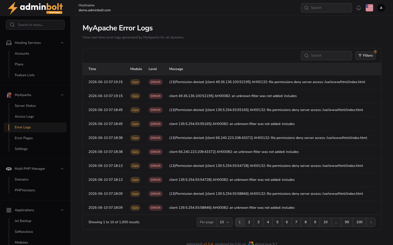 MyApache Error Logs