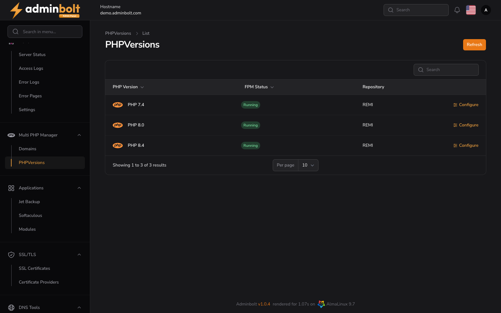 PHP Versions