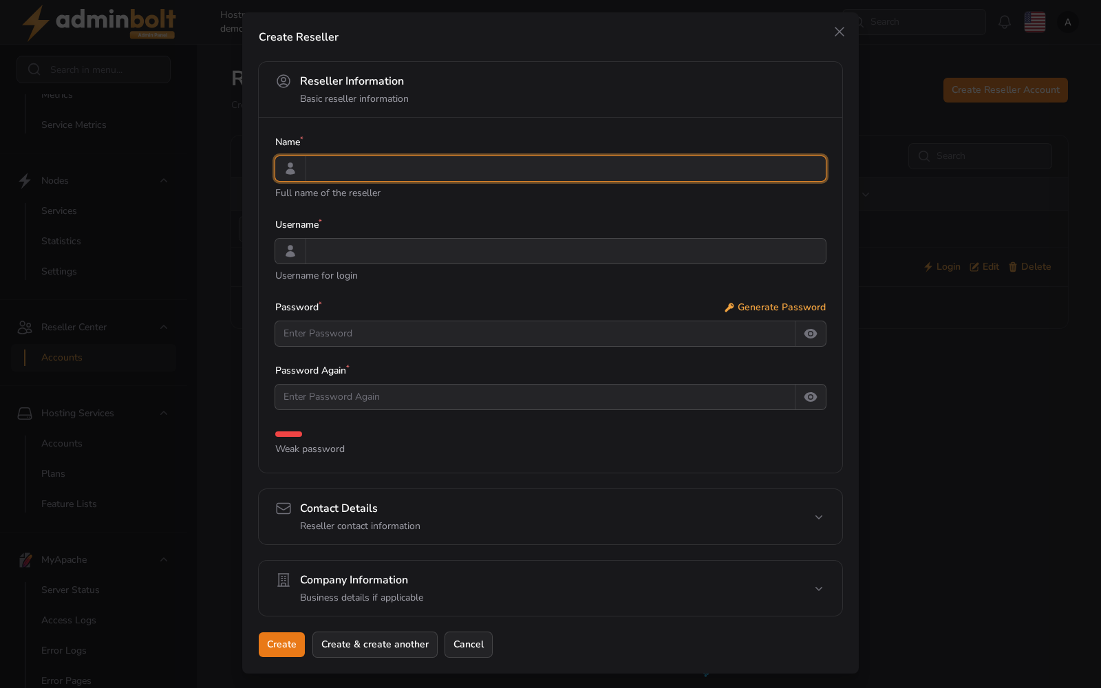 Create Reseller
