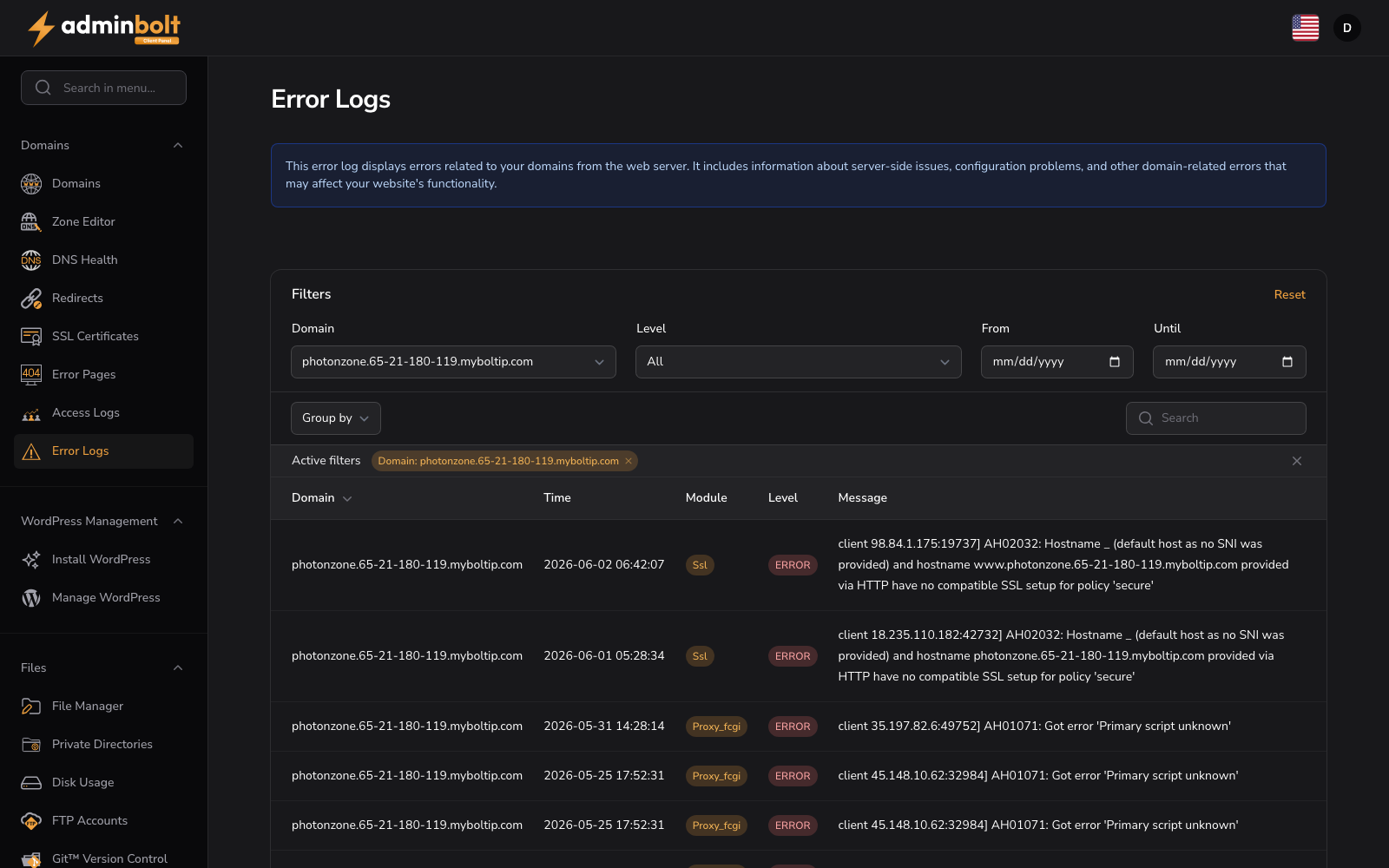 Error Logs