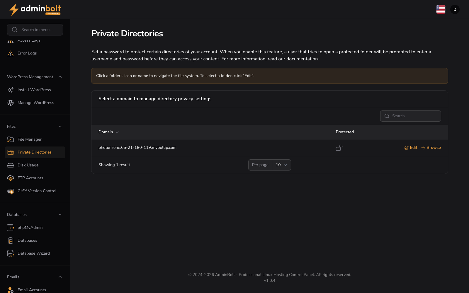 Private Directories