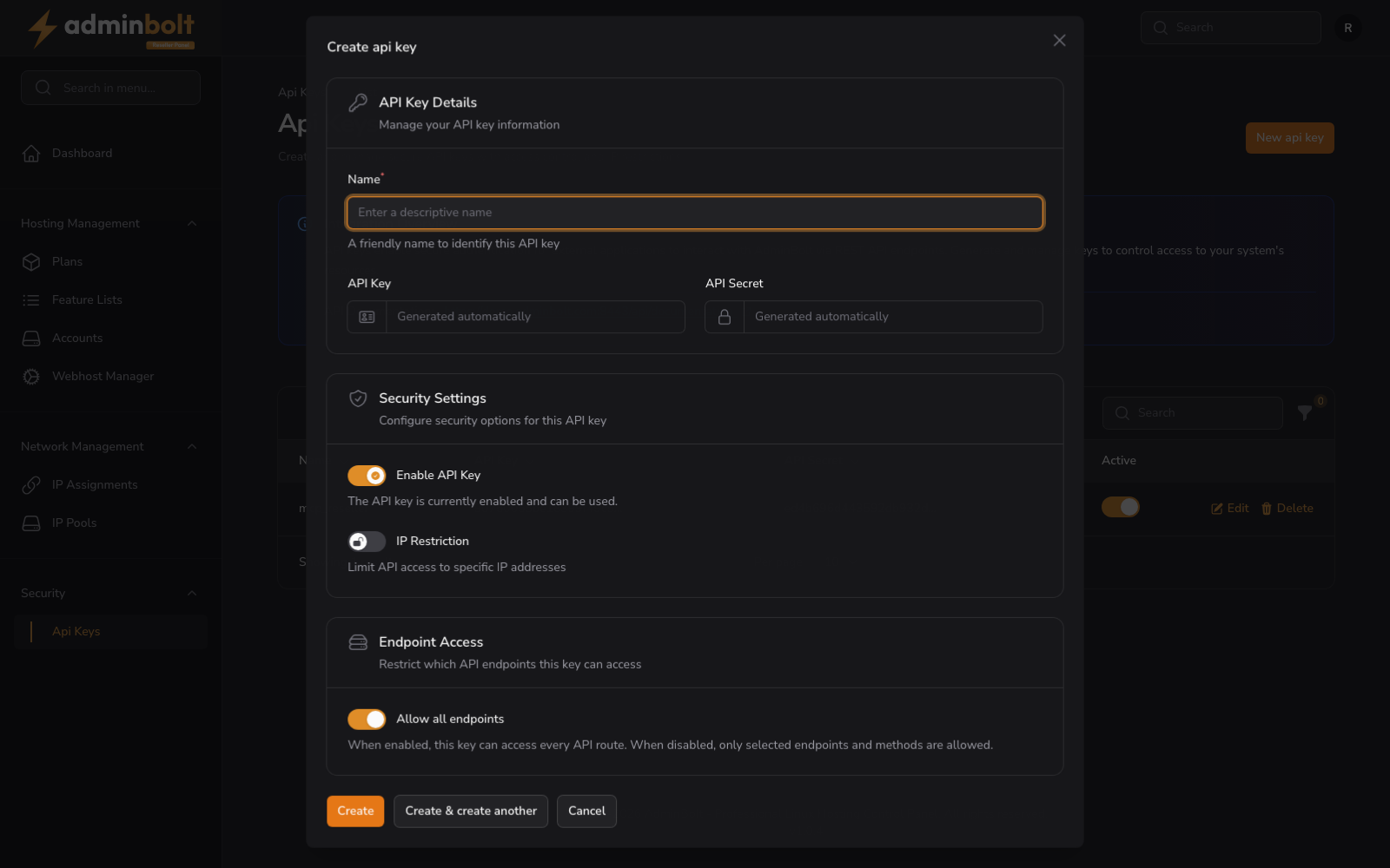 Reseller Api Keys