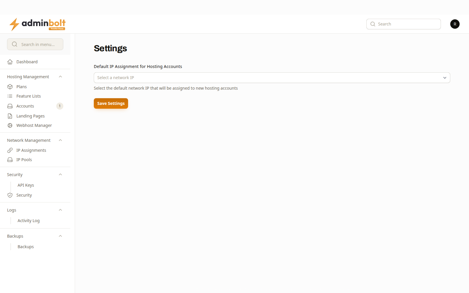 The default IP assignment setting
