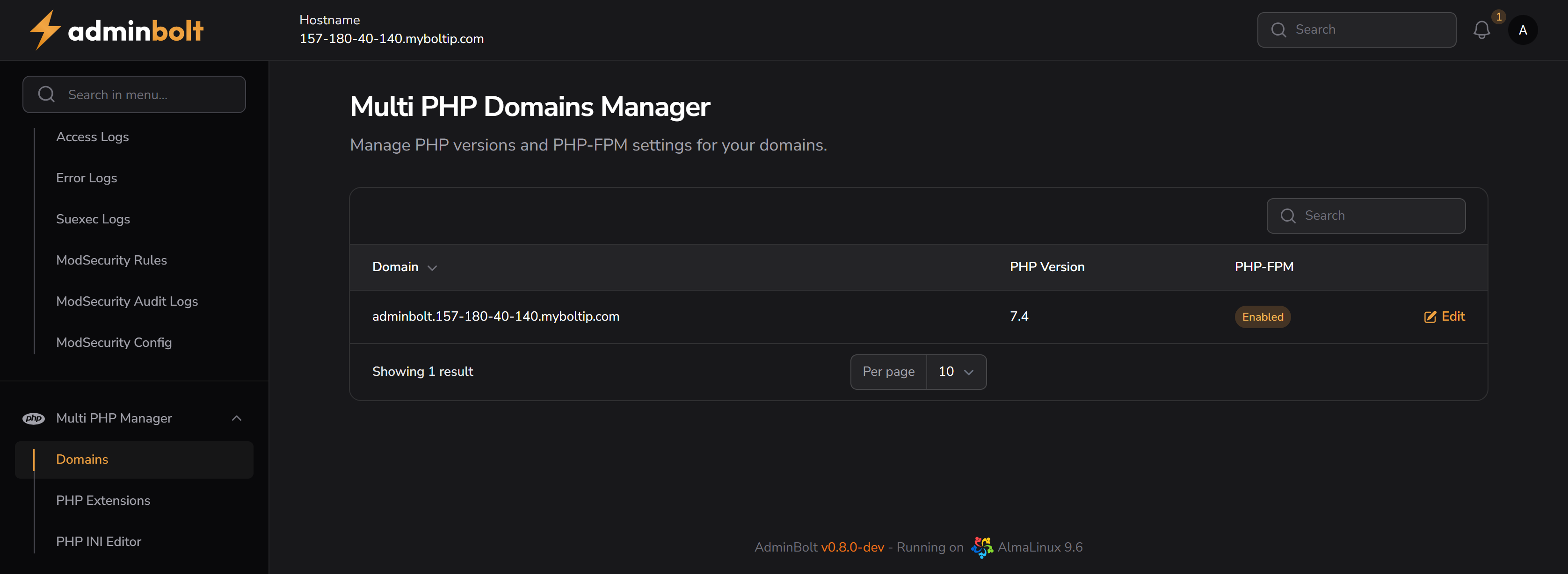 Multi PHP Domains Manager