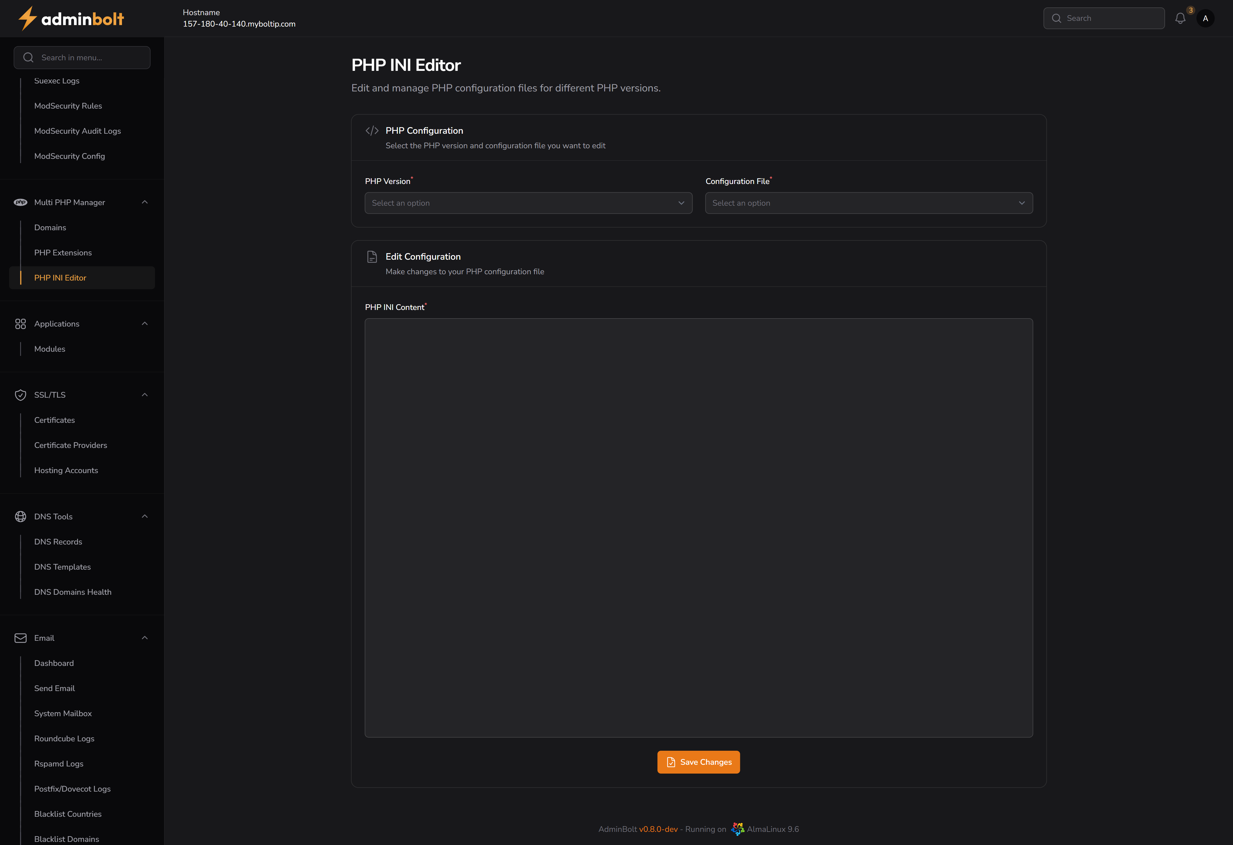 PHP INI Editor Overview