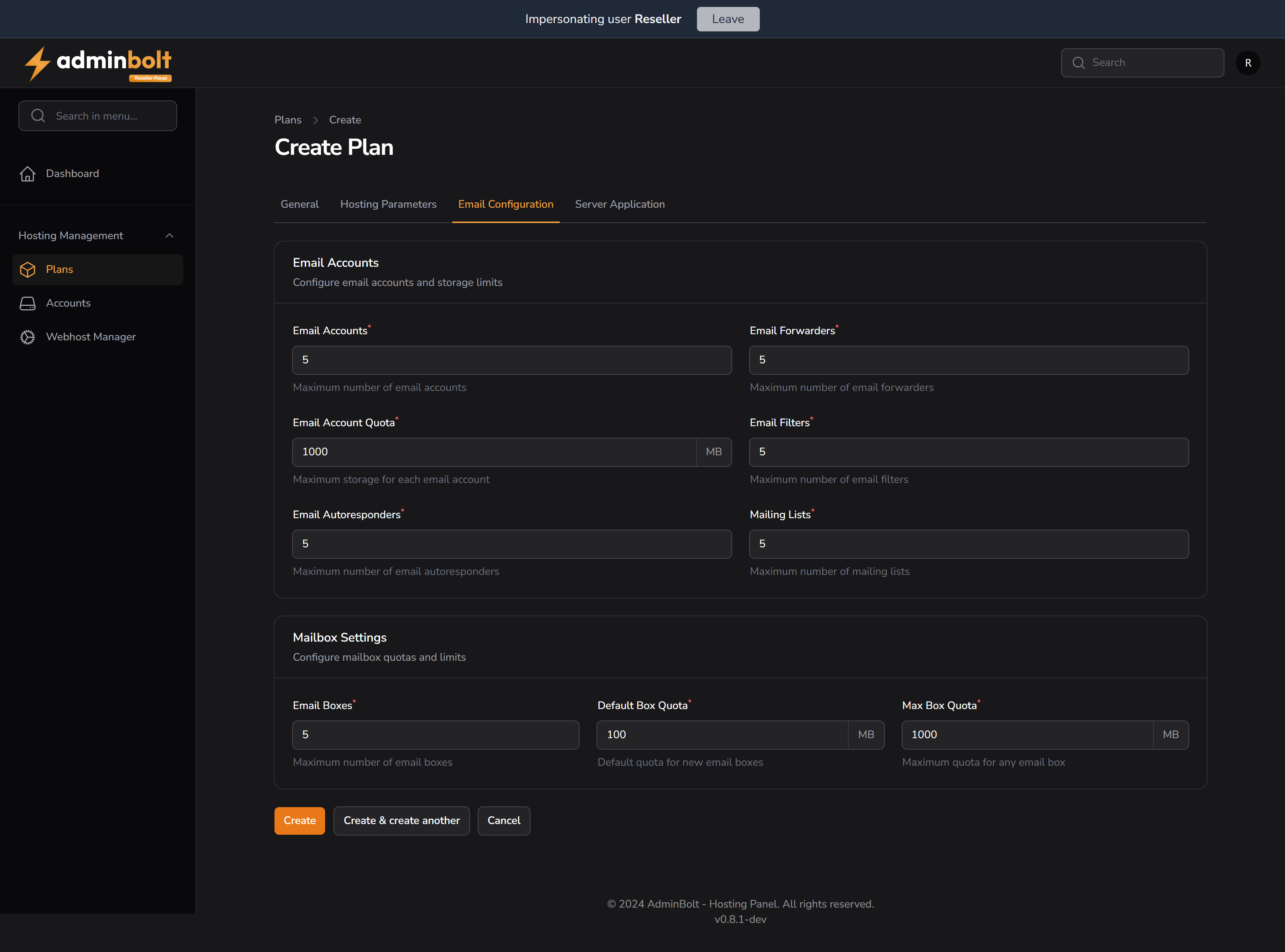 Email Configuration Tab