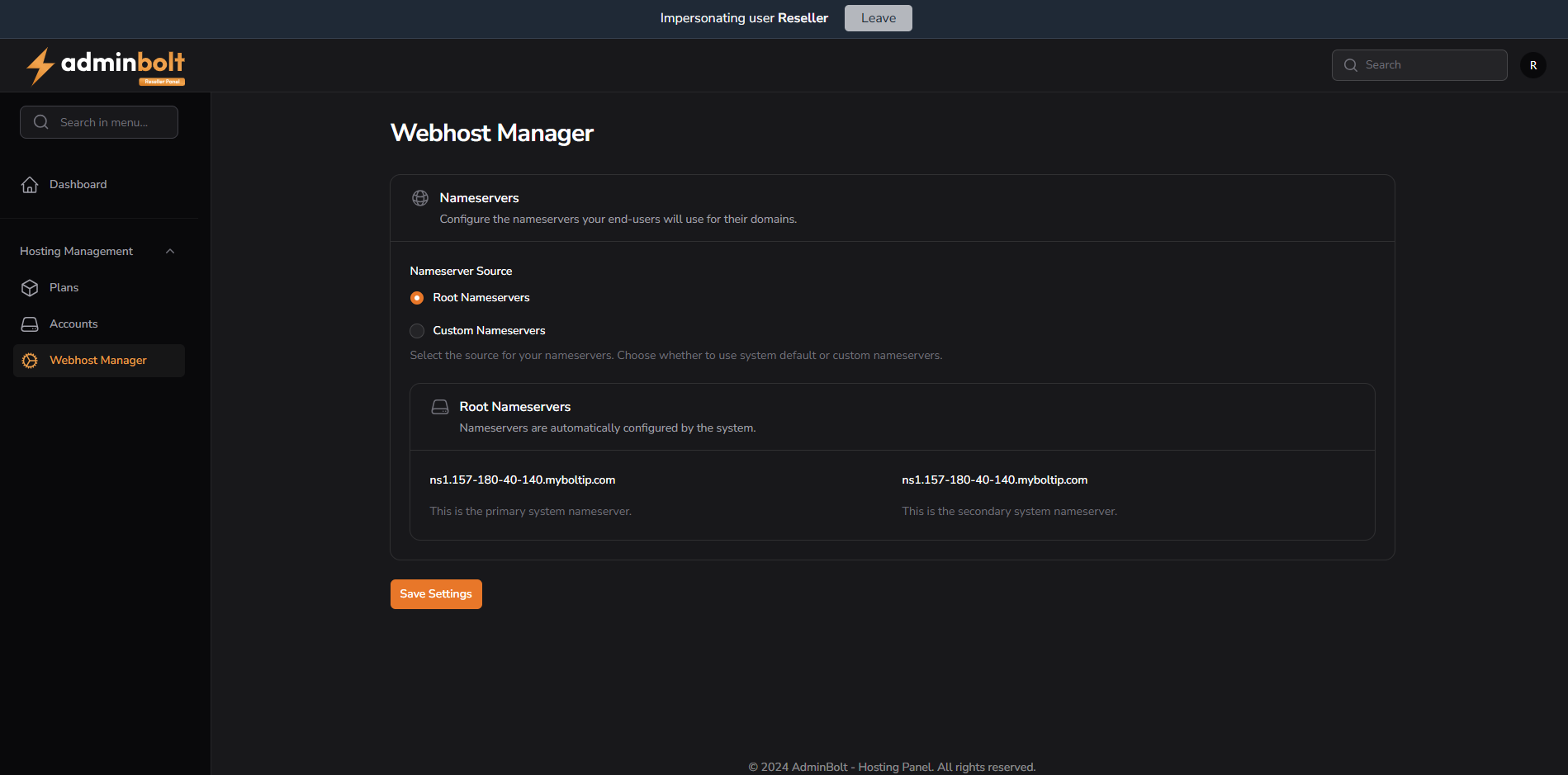 Webhost Manager