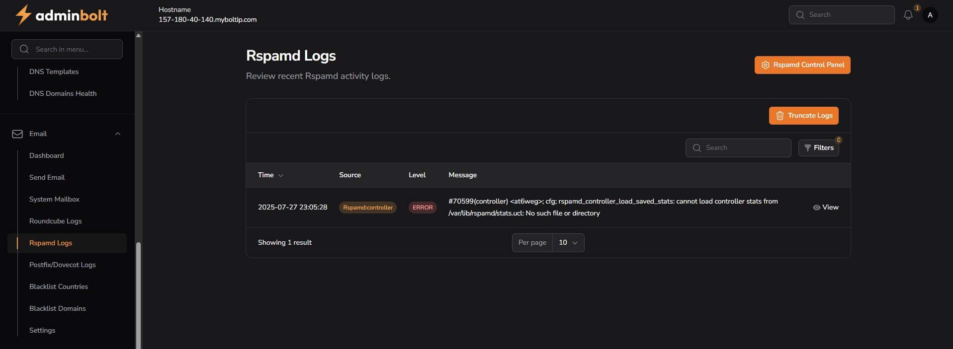 Rspamd Logs Overview