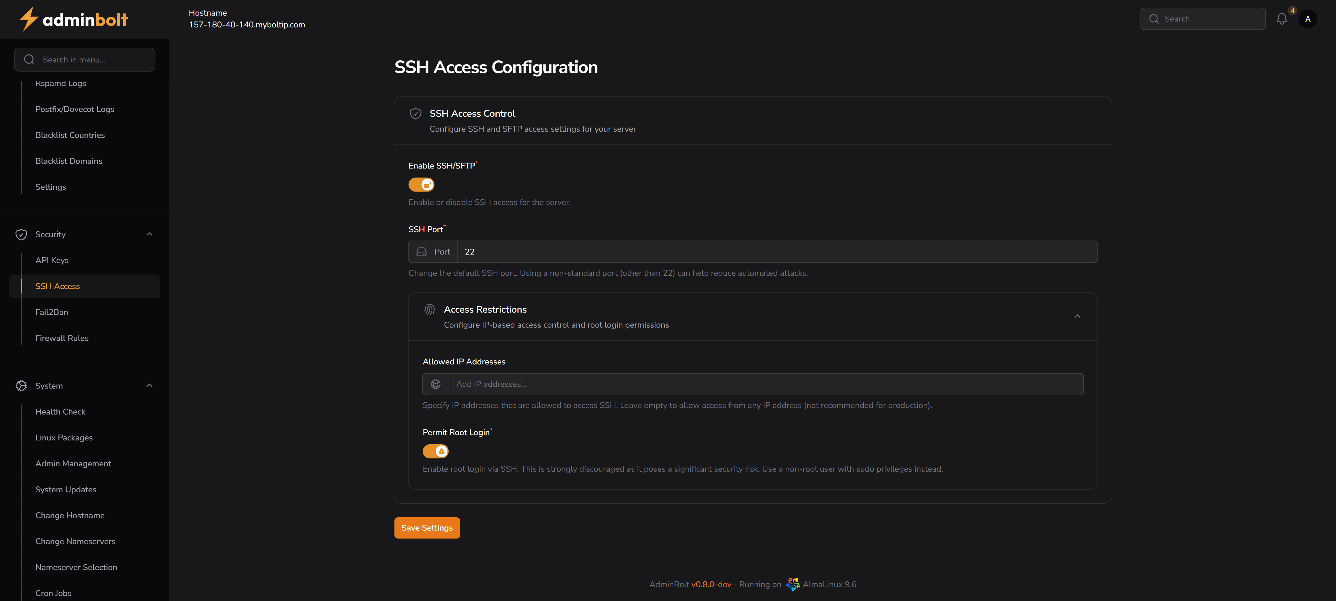 SSH Access Configuration